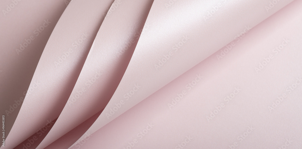 Poster Pink paper texture with wavy, glossy effect Elegant layout with curved gradient, cotton structure, and rich reflection Minimalist luxury design with folded spread and Christmas