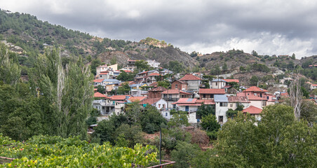 w of Phini (Foini), a picturesque, natural beauty, mountainous village in the Troodos Mountains at 920 m ASL, located nearby the town of Platres, Limassol district, Cyprus 