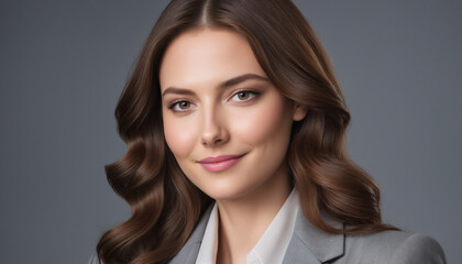 Fototapeta premium Confident Businesswoman in Professional Attire with Warm Smile