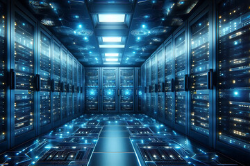 Fototapeta premium server room with cables background