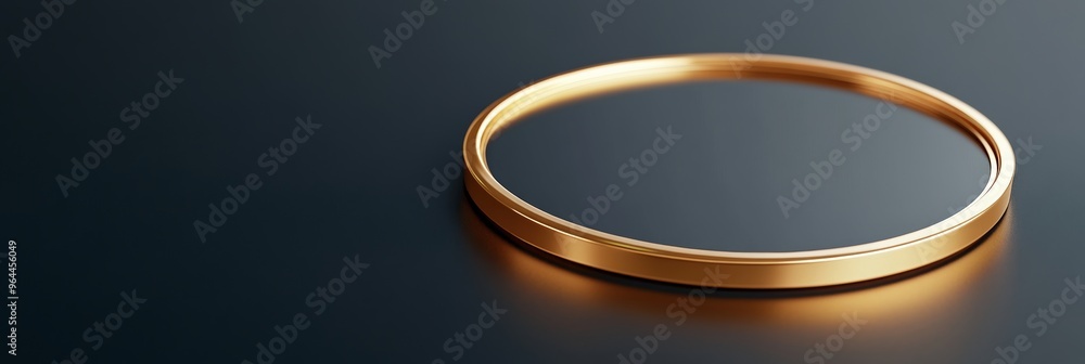 Aufkleber a 3d render of a badge with a gold rim and a blank circular area for text, designed with a shiny sur