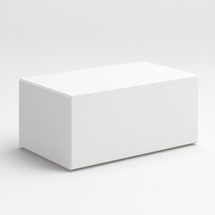 Fototapeta premium A 3D render of a blank, white rectangular box with smooth edges, ready for customization, isolated on a white background