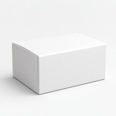 Naklejka premium A 3D render of a blank, white rectangular box with smooth edges, ready for customization, isolated on a white background