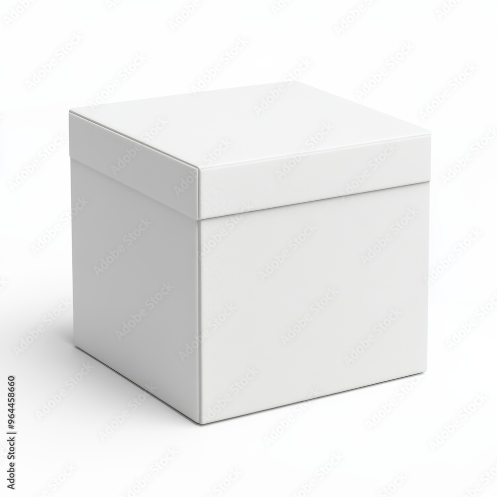 Poster a 3d rendering of a sealed white box with smooth edges, ready for product packaging, isolated on a w