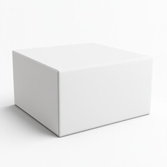 Fototapeta premium A 3D rendering of a sealed white box with smooth edges, ready for product packaging, isolated on a white background