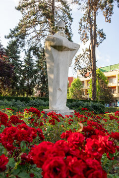 Monument of Vuk Stefanovic Karadzic in City park of Loznica, Jadar, Western Serbia