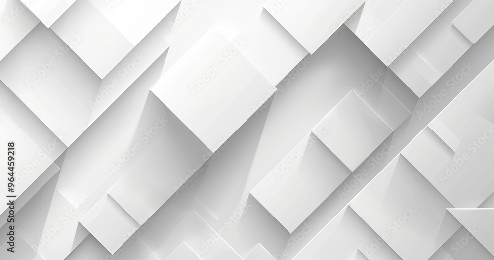 Poster A modern abstract design featuring layered geometric shapes in white, creating depth and texture.