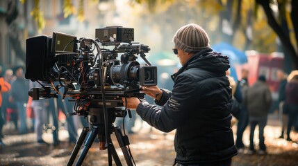 Film director directing a movie scene in photography. Concept Film Photography, Cinematic Moments, Director's Vision 