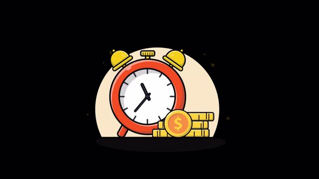 Time Is Money Concept Animation Video - Transparent