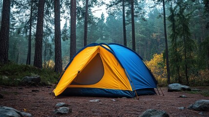 Camping Tent in a Forest