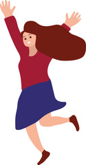 People Are Jumping With Joyful Expressions Illustration