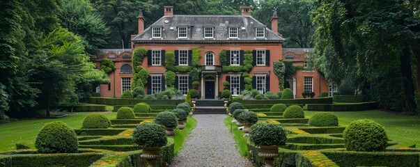 Georgian mansion with a formal garden.