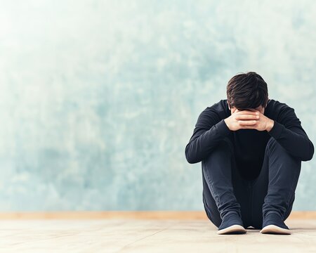 The quiet stillness of a despondent person, lost in thoughts of defeat and helplessness, Despondent, Defeat Helplessness Quiet Stillness