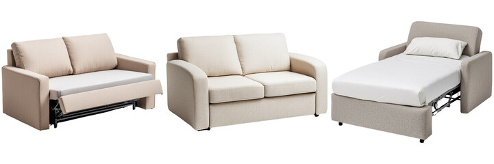 Fototapeta premium Convertible sofa bed design showcasing functionality and style