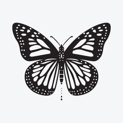 create me Monarch Butterfly-Blue Morpho Butterfly Silhouette Vector illustration with white solid background