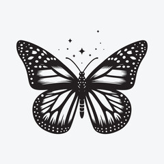 create me Monarch Butterfly-Blue Morpho Butterfly Silhouette Vector illustration with white solid background