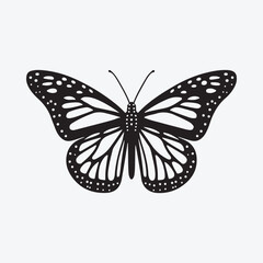 create me Monarch Butterfly-Blue Morpho Butterfly Silhouette Vector illustration with white solid background