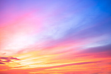 Beautiful , luxury soft gradient orange gold clouds and sunlight on the blue sky perfect for the background, take in everning,Twilight, Large size, high definition landscape photo