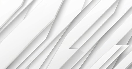 Fototapeta premium A modern, abstract design featuring layered white geometric shapes, creating depth and texture.