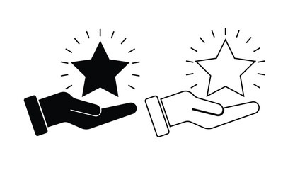 hand holding star core value icon. vector illustration EPS10