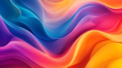 Fototapeta premium Abstract vibrant waves of color in a dynamic, fluid pattern, showcasing rich gradients and smooth curves in a modern, artistic design.