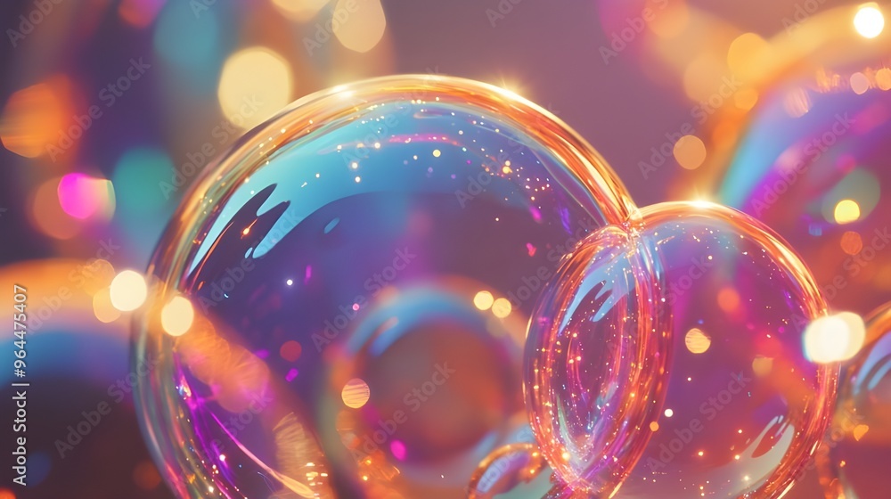 Poster close-up of colorful, dynamic soap composition image