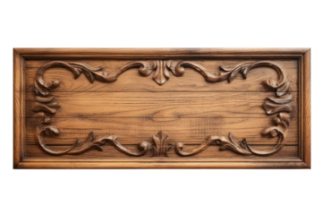 Rustic horizontal banner made from old wooden boards, isolated on white background.