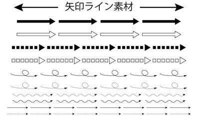 矢印ライン素材（シンプル）