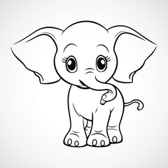 Vector elephant cartoon illustration