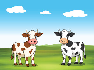Cute Cows Vector illustration