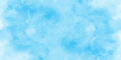 Obraz premium Abstract soft sky blue watercolor sky and clouds. grunge tint light blue watercolor background. Hand painted light blue background with watercolor. 