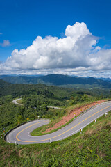Landscape of a famous viewpoint in Doi Phu Kha National Park, Nan, Thailand.