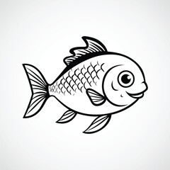 Vector fish cartoon illustration