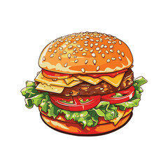  Delicious Burger Vector isolated Illustration