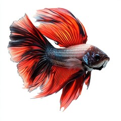 Fototapeta premium beautiful betta fish underwater photography isolated on white background. 
