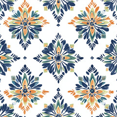 boho seamless pattern with art