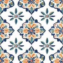 boho seamless pattern with art