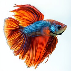 Fototapeta premium beautiful betta fish underwater photography isolated on white background. 