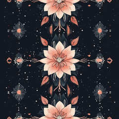 boho seamless pattern with art