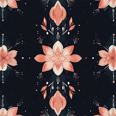 boho seamless pattern with art