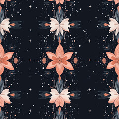 boho seamless pattern with art