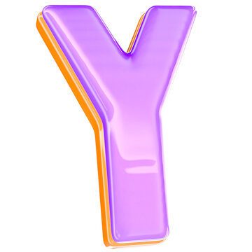 recommend clip art: 3D Render Y Letter With Yellow And Purple