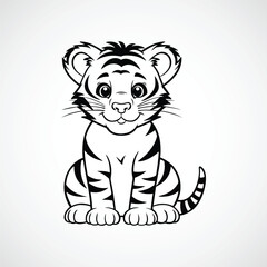 Vector Tiger Cartoon Illustration Template