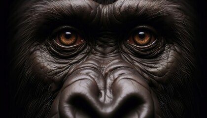 close-up of a gorilla's head