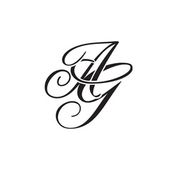 AG initial monogram logo