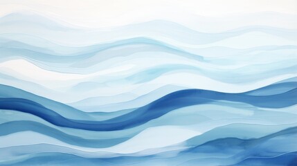 A serene abstract depiction of flowing waves in various shades of blue, evoking a sense of calm and tranquility.