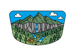 Fototapeta premium natural scenery in the frame illustration