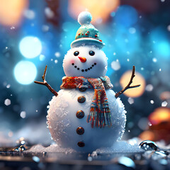 Beautiful and Cute Snowman Christmas Happiness and Joy