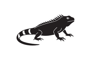 Iguana silhouette vector illustration, Iguana silhouette vector, Iguana silhouette PNG 