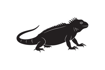 Iguana silhouette vector illustration, Iguana silhouette vector, Iguana silhouette PNG 